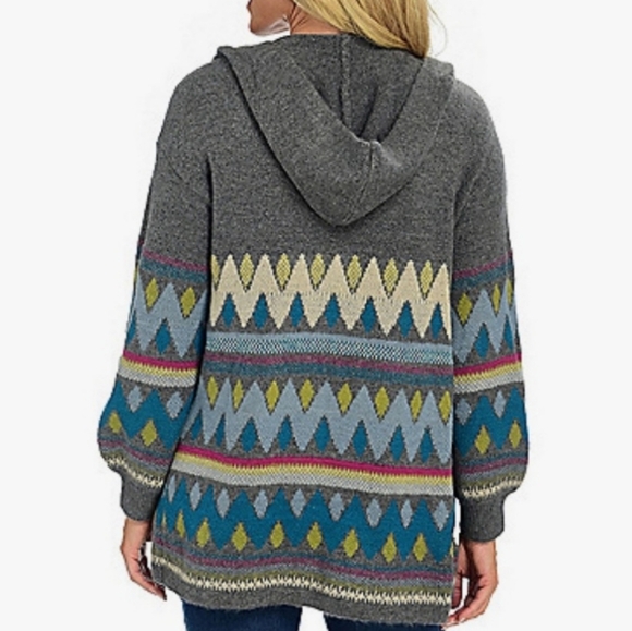 Women’s Christopher & Banks Striped Hooded Cardigan, sz S - Picture 3 of 6